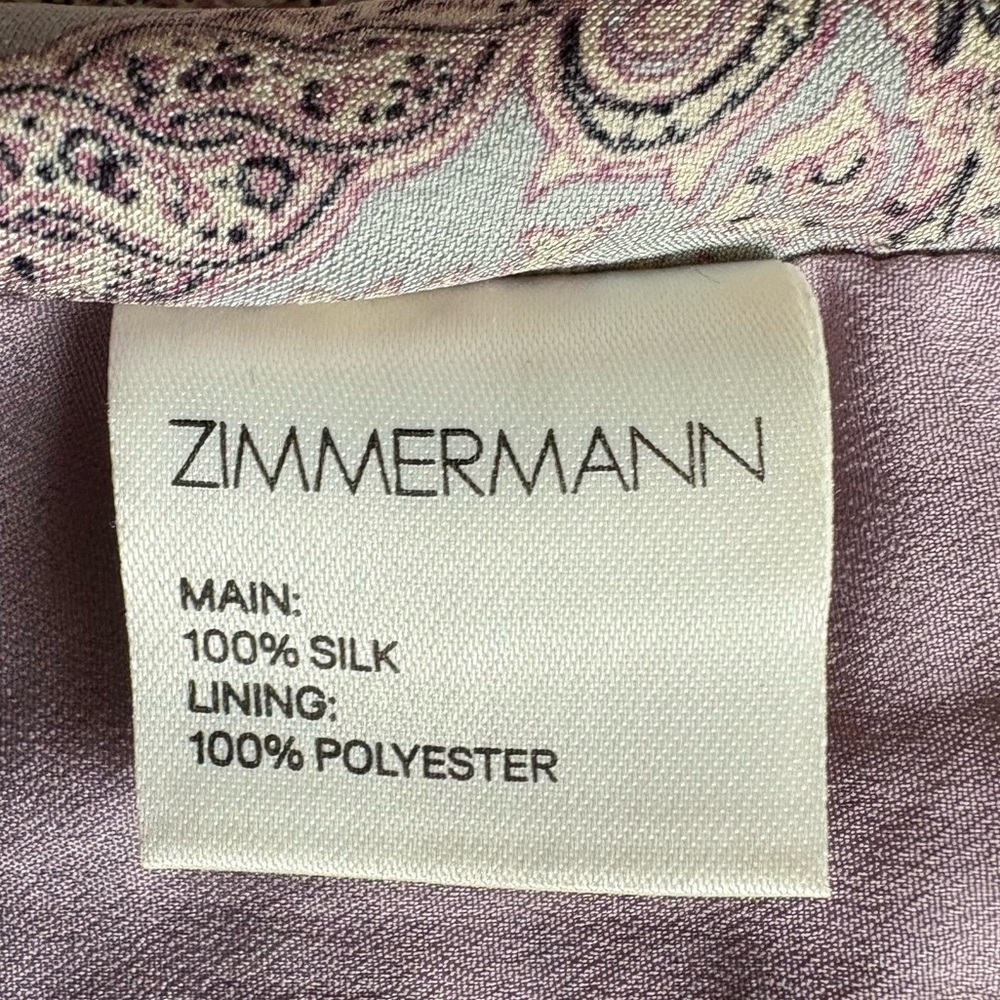 Zimmermann Silk Print Faux Wrap Skirt Size 1 | Light Blue Lavender - Picture 8 of 9